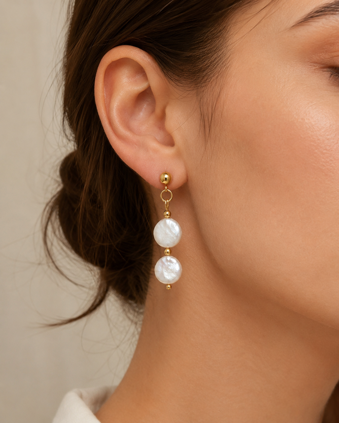 Capri Freshwater Keshi Pearl Drop Earrings, Gold Filled Pearl Earring