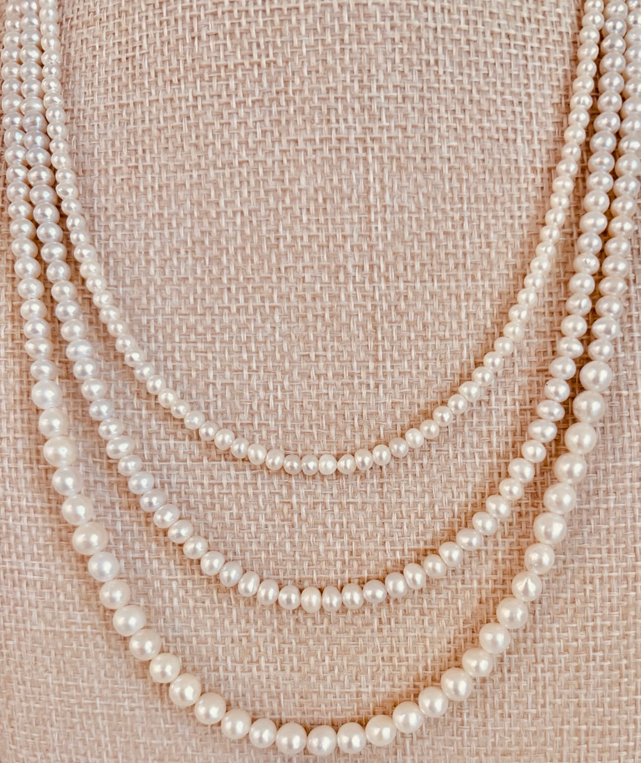 Selene AAA Grade Freshwater Pearl Layered Necklaces, Gold-Filled