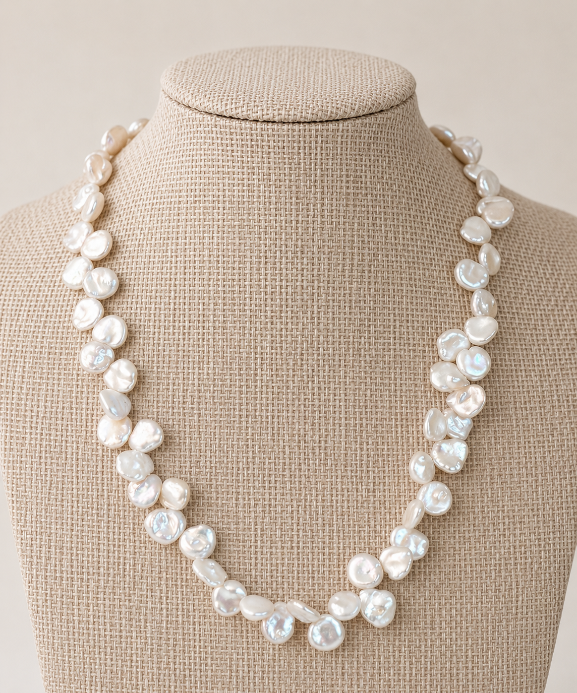 One of a Kind Keshi Freshwater Pearl Necklace, 14k Gold Filled, 15” + 2” Extender