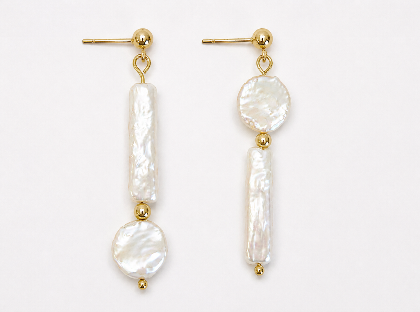 Sheena Asymmetrical Freshwater Pearl Earrings