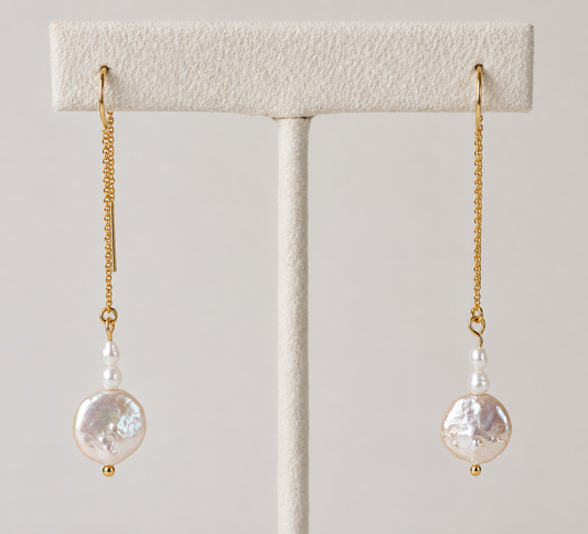 Maree 14k Gold Filled Freshwater Pearl Threader Earrings