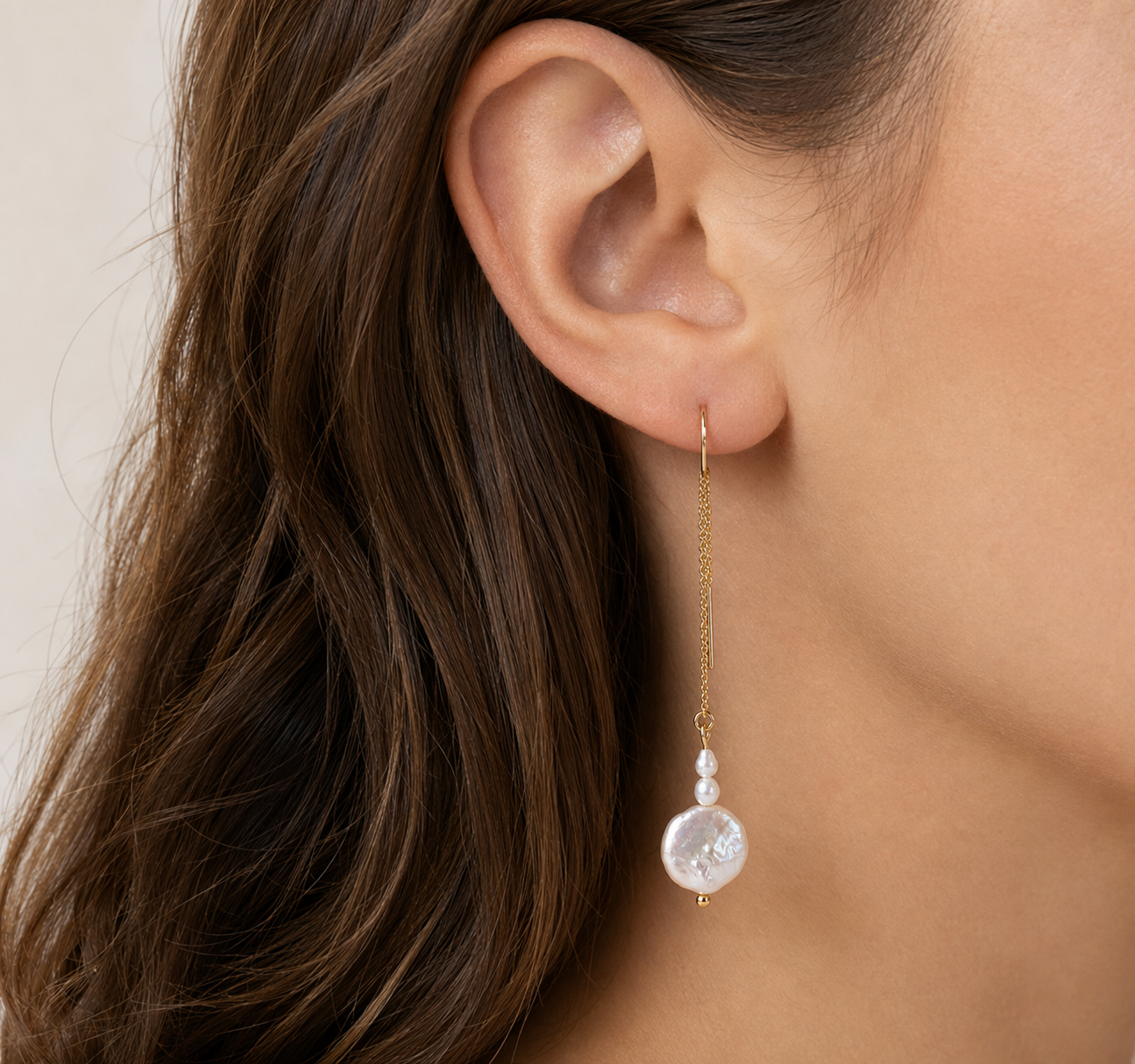 Maree 14k Gold Filled Freshwater Pearl Threader Earrings