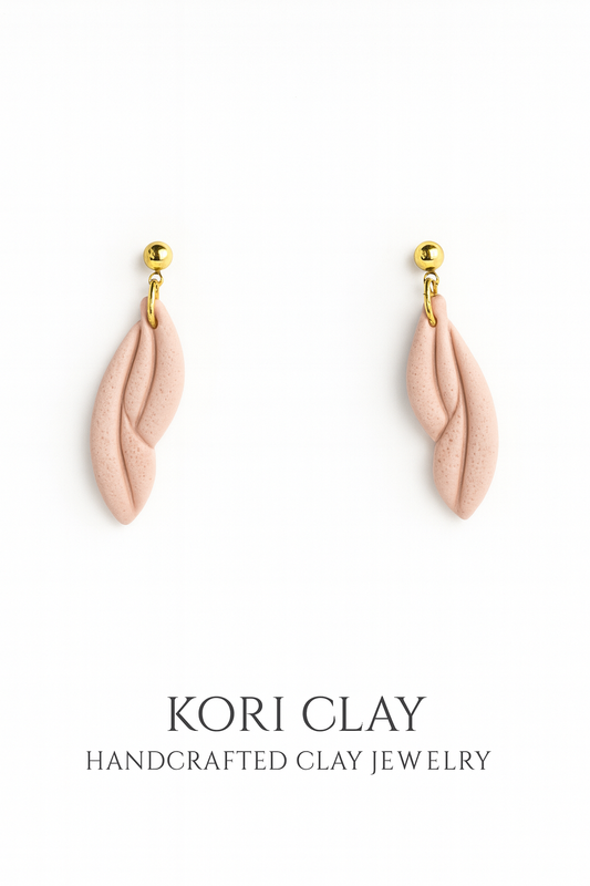 Twist Petal Earrings – Handcrafted Clay Elegance