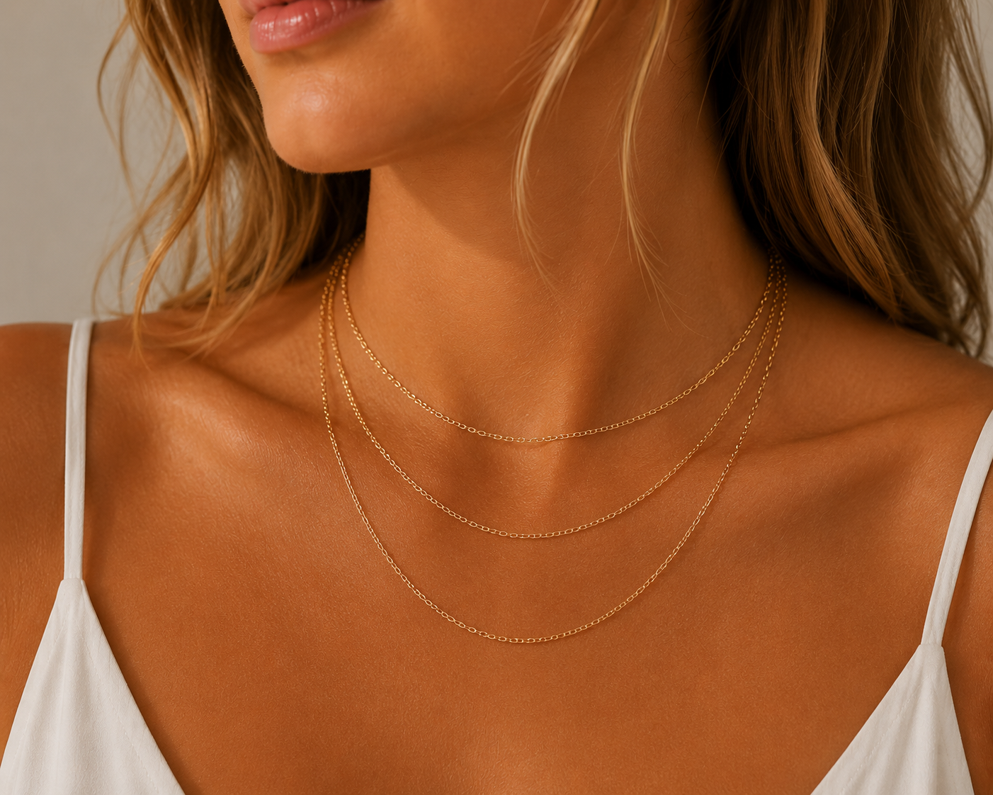 Adele Gold Filled Cable Chain Necklace, Delicate Everyday Layering Necklace