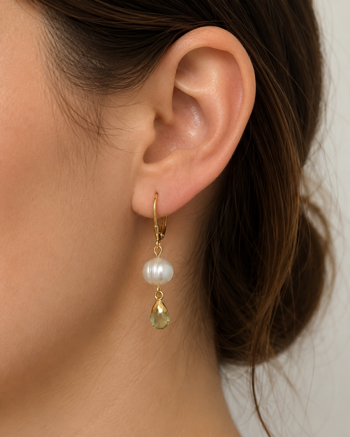 Verdelle Freshwater Pearl Drop Gold Filled Earrings
