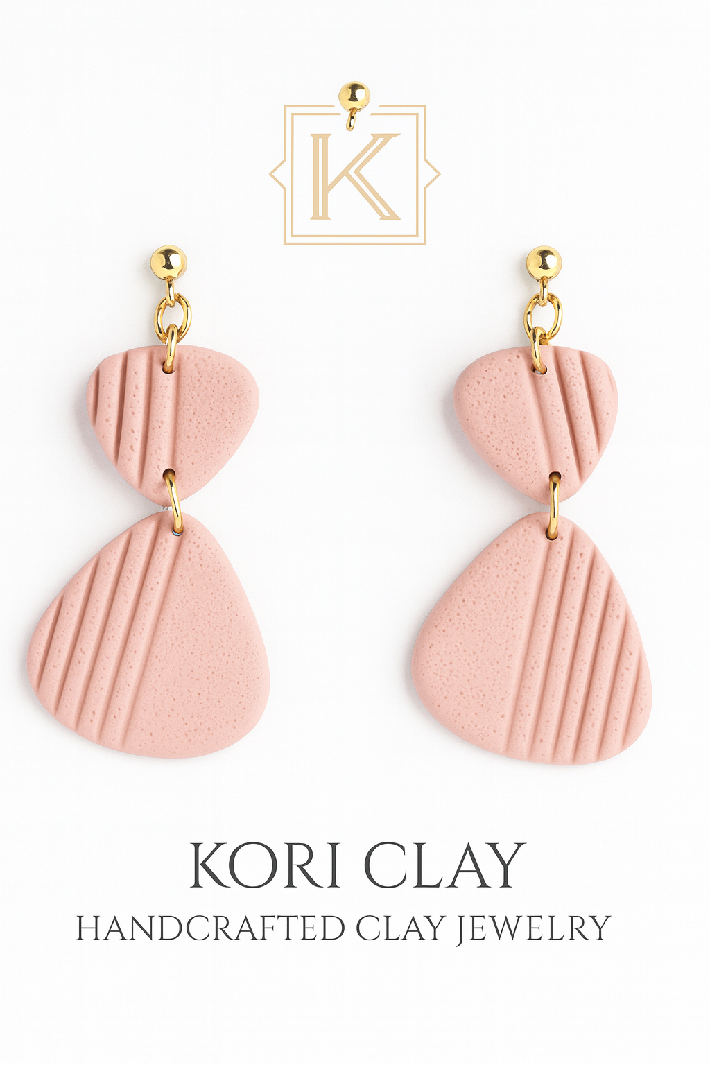 Blush Lines Earrings – Handcrafted Clay Dangles