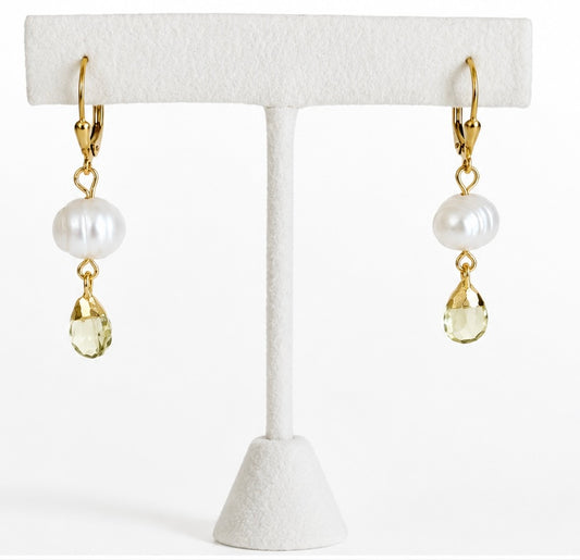 Verdelle Freshwater Pearl Drop Gold Filled Earrings