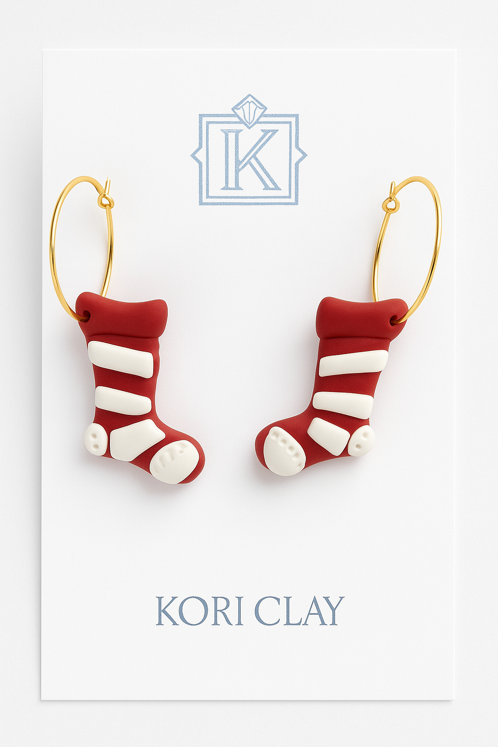 Christmas Stocking Hoop Earrings