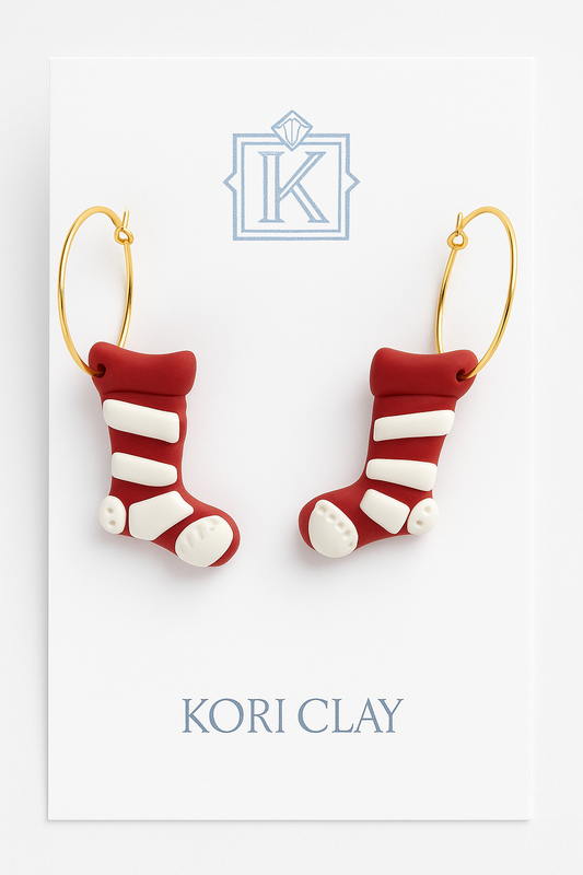 Christmas Stocking Hoop Earrings