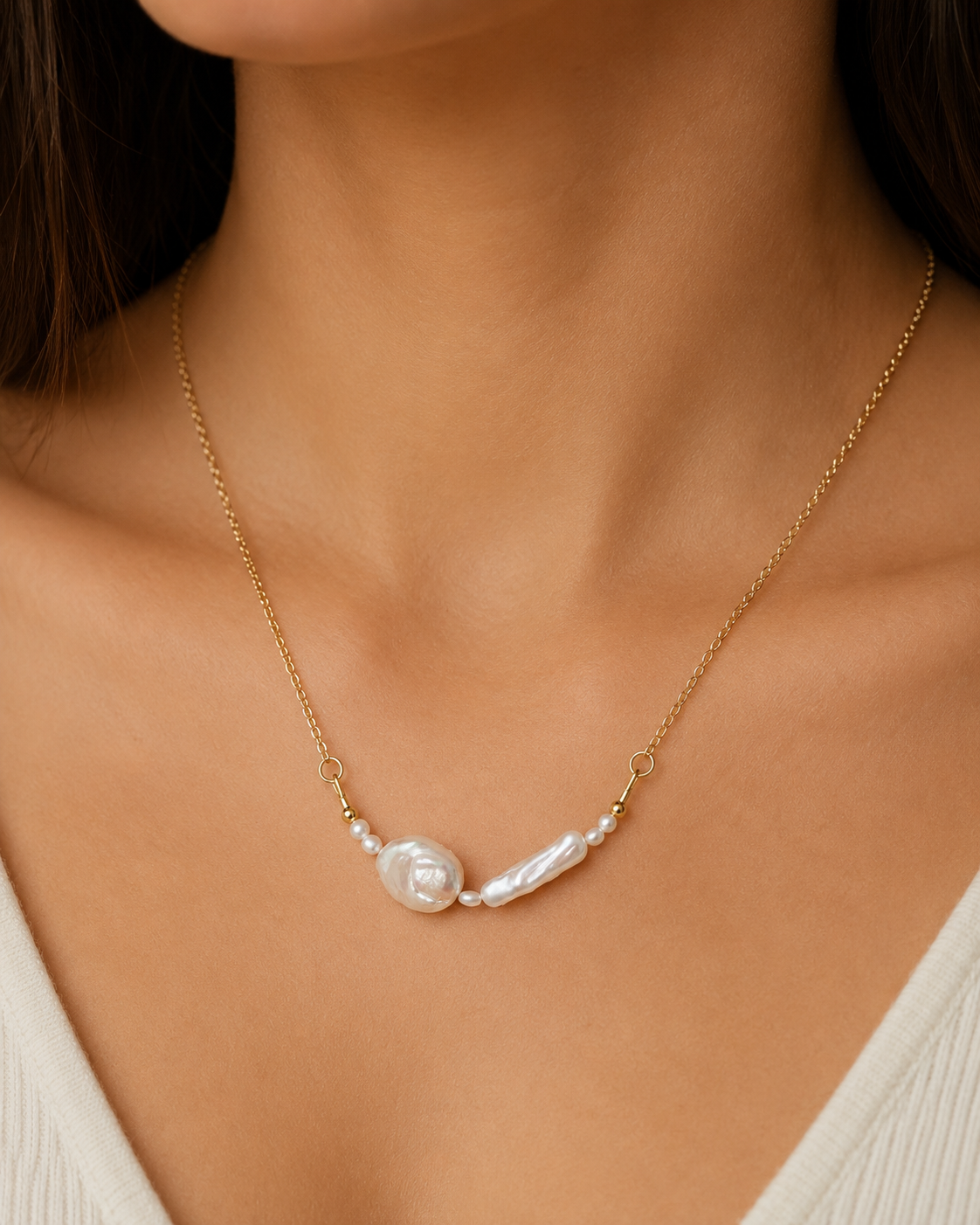 Sheena, Selene, Luna Pearl Layering Set, Freshwater Pearl Necklace, Earrings, Bracelet, Stacked Pearl Necklaces