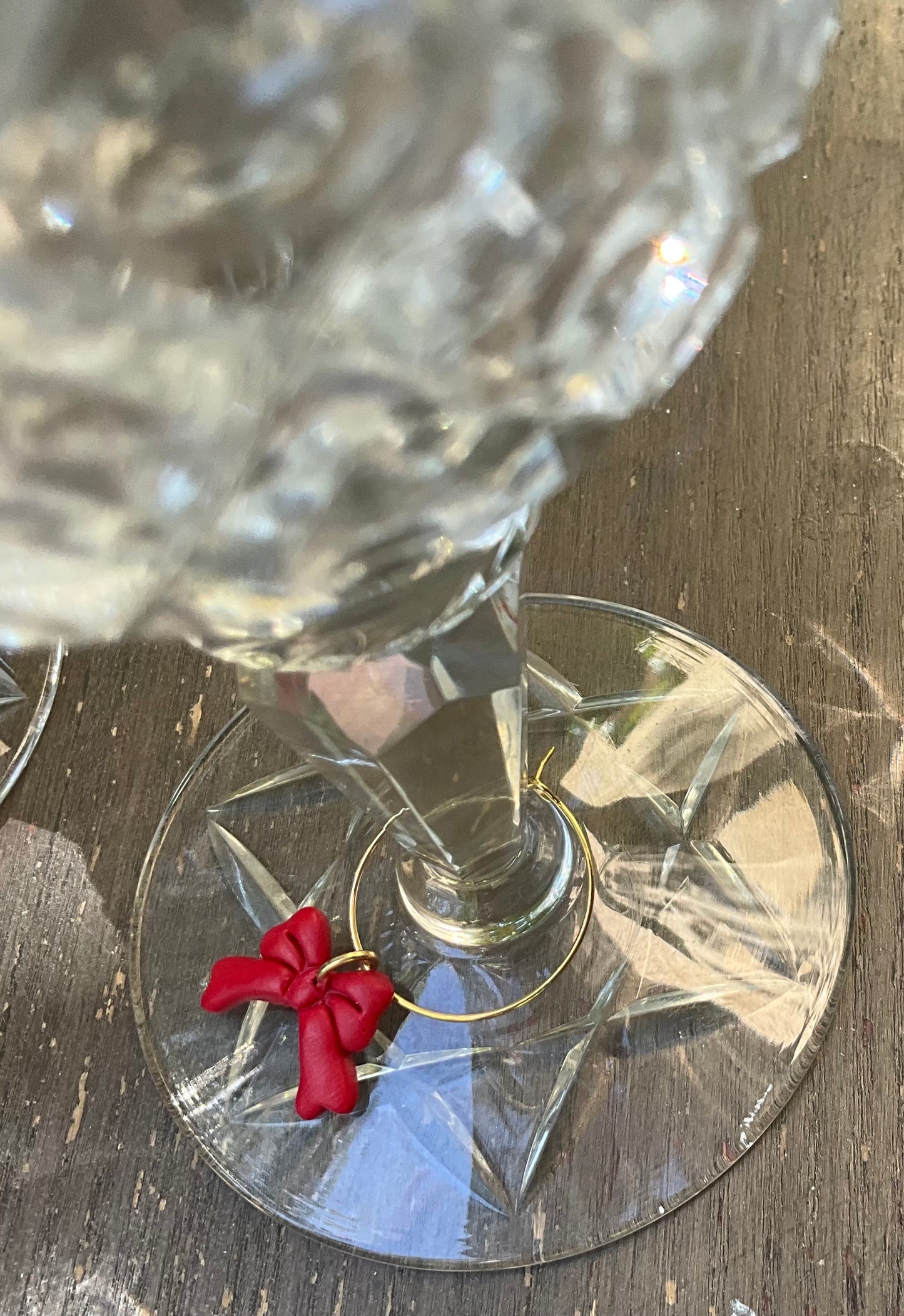 Festive Bow Wine Charms, Handcrafted Wine Charms Set of 8