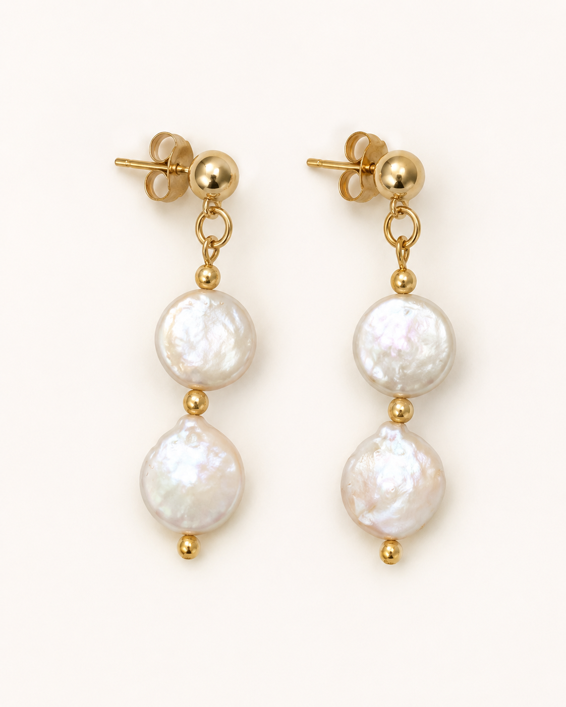 Capri Freshwater Keshi Pearl Drop Earrings,  Gold Filled Pearl Earring