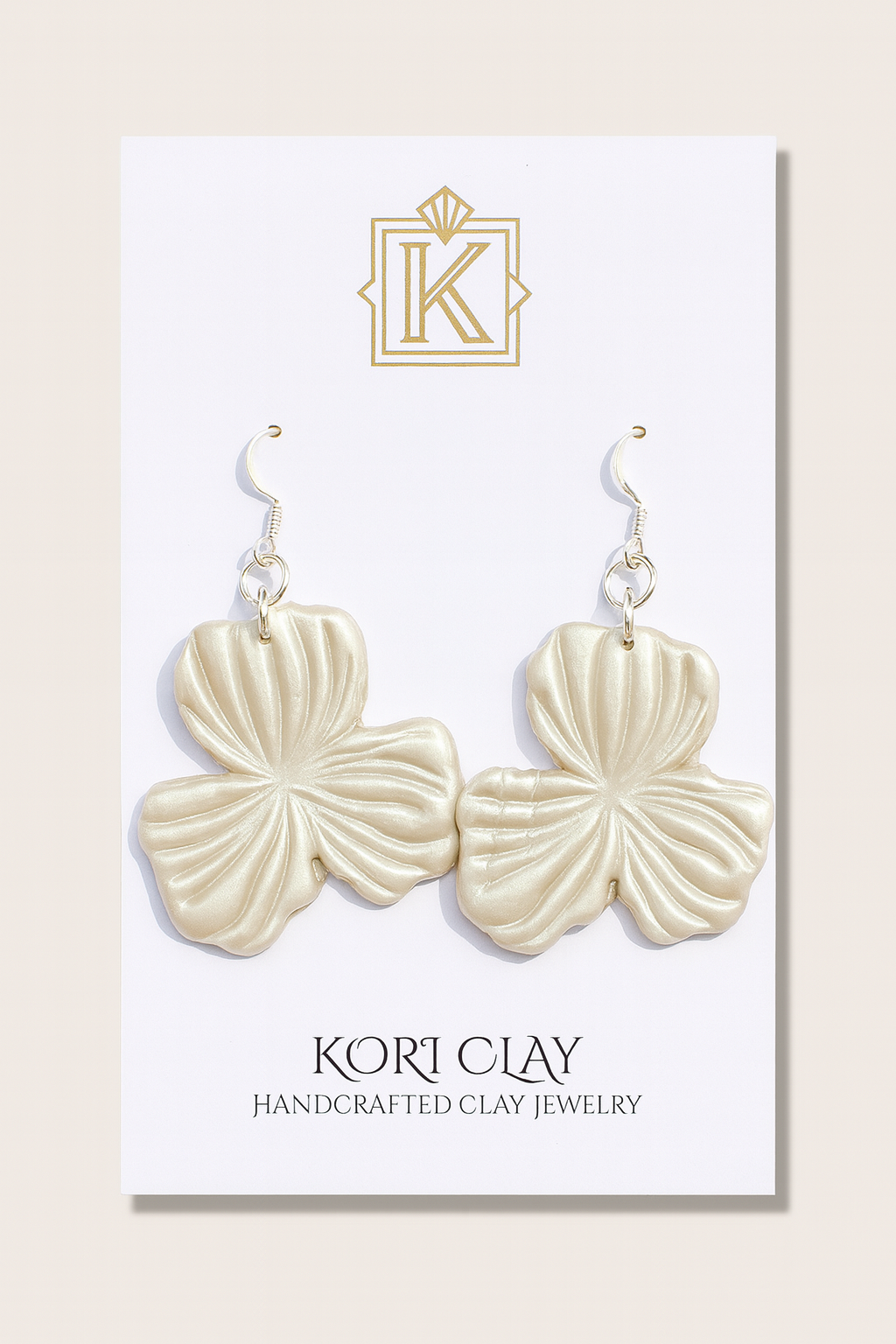 Iridescent Flower Polymer Clay Earrings – Handcrafted Elegance